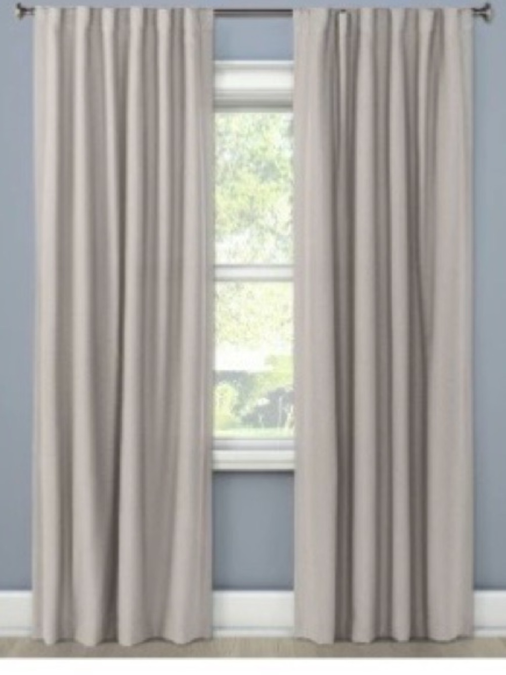 4 Threshold Aruba Linen Blackout Curtain Panels - Gray